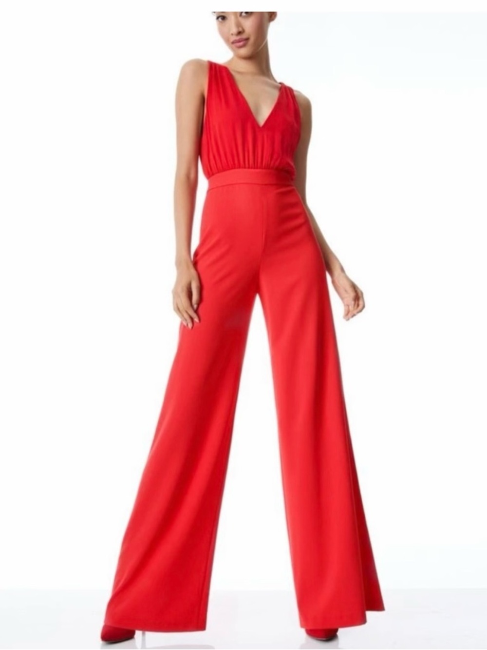 Alice and Olivia  V-Neck Wide-Leg Jumpsuit - Women